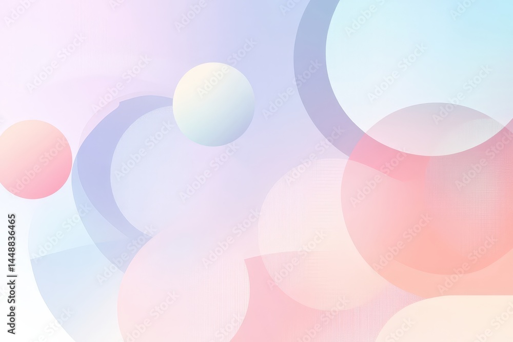 Aufkleber pastel geometric mesh background with soft gradients and minimal curves