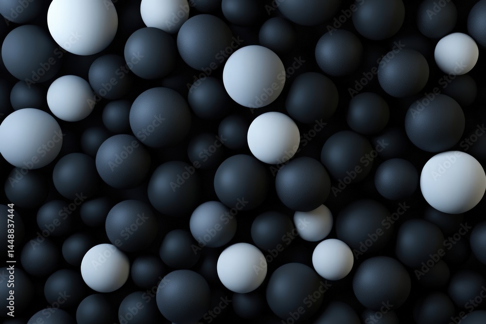 Aufkleber abstract gradient sphere clusters with soft shadows and floating patterns