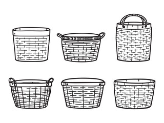 Storage Basket Line Drawing