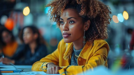Candid Portrait at Event – Serious Young Woman in Social Setting