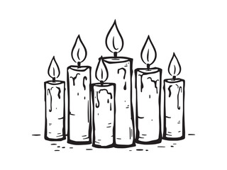 Taper Candle Simple Line Art Illustration