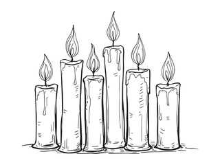 Taper Candle Hand Drawn Vector Art