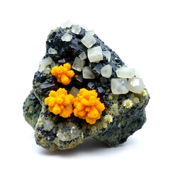 gmelinite with analcime from Five Islands, Canada isolated on white background