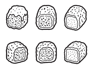 Twinkie Snack Line Drawing Art