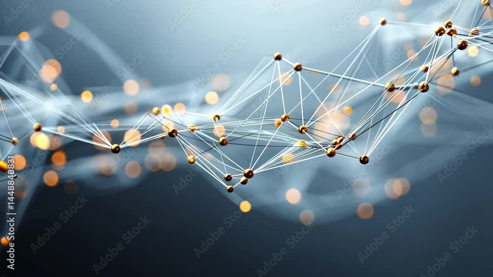 Poster network connection: abstract representation of a network connection, showcasing interconnected nodes
