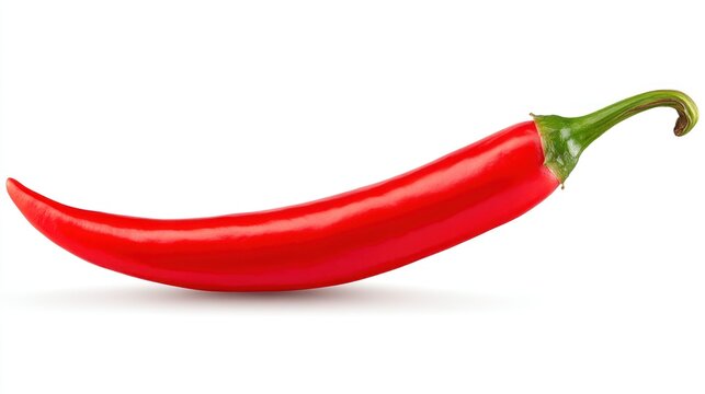 Vibrant Red Chili Pepper on White Background