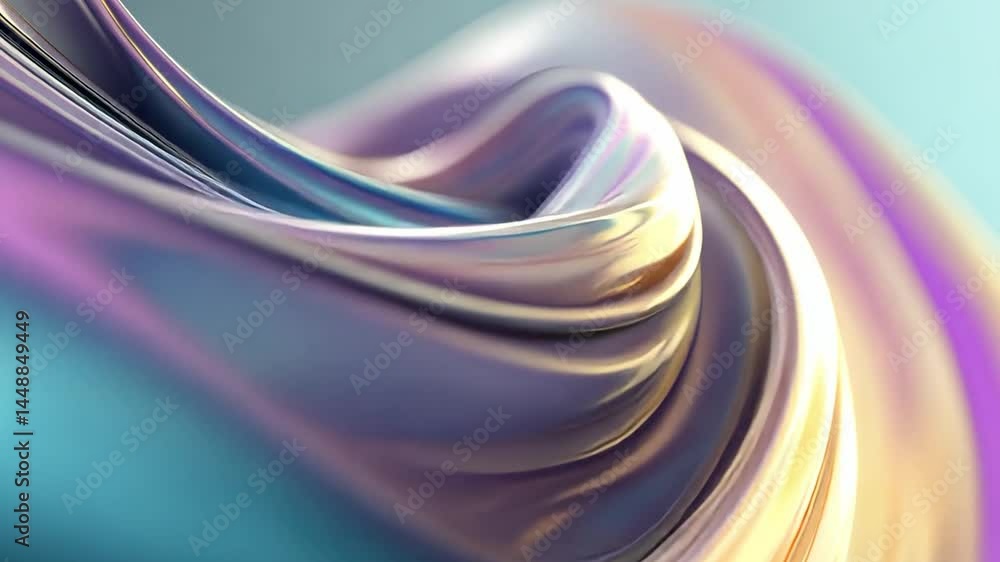 Poster abstract fluid swirl: a mesmerizing abstract image showcasing a dynamic swirl of iridescent, metalli