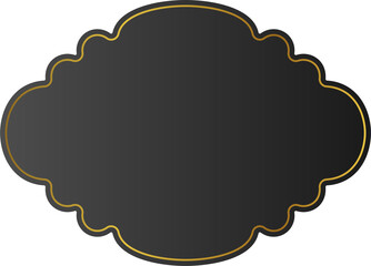 Black Gradient Decorative Frame with Gold Border