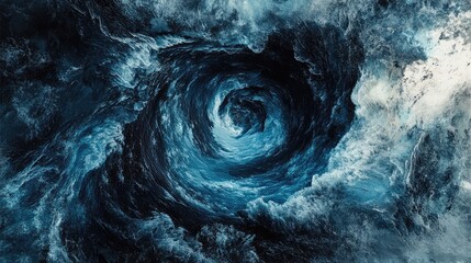 A blue swirl of water in space