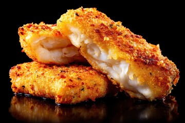 crispy breaded cod fillets separated