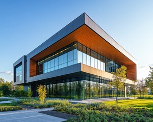 Obraz premium A modern eco-home featuring solar panels, greywater systems, and low-energy design principles, set in a natural environment