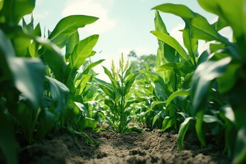 Obraz premium Lush Cornfield Growth