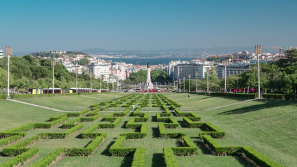 Eduardo VII park and gardens in Lisbon, Portugal timelapse hyperlapse