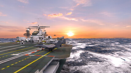 航空母艦　3DCGレンダリング