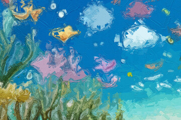 Various oil paintings, flowers, fruits, marine creatures, landscapes, waterfalls, plum blossoms, beautiful scenery