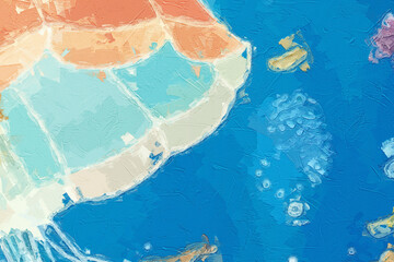 Various oil paintings, flowers, fruits, marine creatures, landscapes, waterfalls, plum blossoms, beautiful scenery