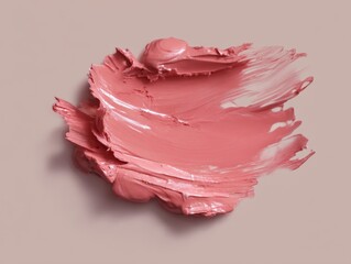 Light pink coral transparent cosmetic texture. Gel smudge swatch