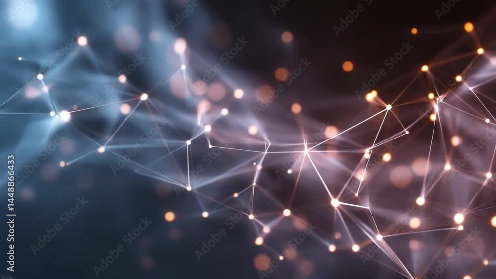 Poster network nodes: a stunning visual portrayal of interconnected networks, with nodes and lines creating