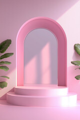 Pink archway display platform background