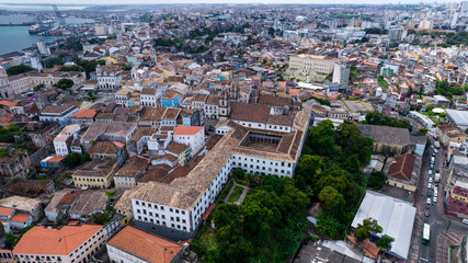 Obraz premium Church and Convent of Saint Francis complex - First Order. Aerial view of the garden in the back