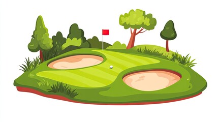 Cartoon golf course illustration