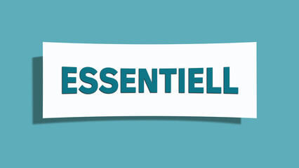 Essentiell (Essential) - A card isolated on light green background.
