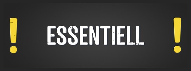 Fototapeta premium Essentiell (Essential) - A blackboard illustration with white text.
