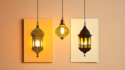 Obraz premium Elegant Ramadan Lanterns Hanging Decor Festive Islamic Lights