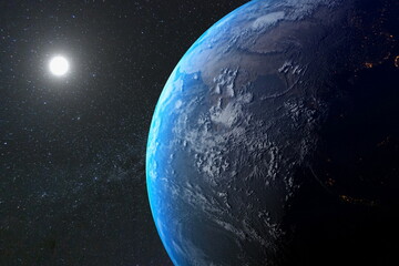 universe earth space planet sunny galaxy stars
