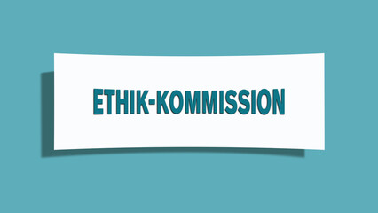Ethik-Kommission (Ethics Committee) - A card isolated on light green background.