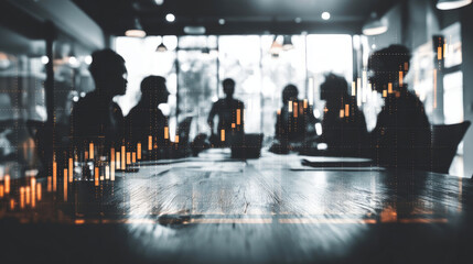 Obraz premium Business people in meeting silhouette