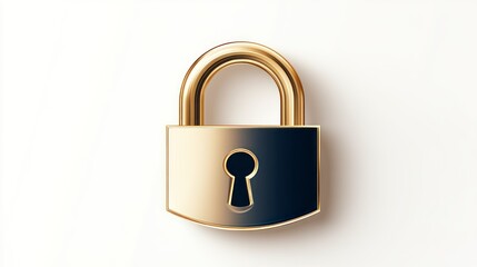 Naklejka premium Golden Padlock with Keyhole Security and Protection Symbol for Safety Privacy and Confidenti