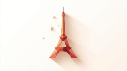 Fototapeta premium Geometric Iconic Structure in Warm Tones with Shadow Play Modern Design Artwork for Creative P