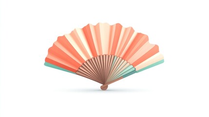 Elegant Handheld Fan with Gradient Colors and Traditional Design for Decorative or Cultural The