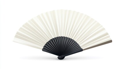 Elegant Handheld Fan with Black and White Design for Traditional and Modern Uses