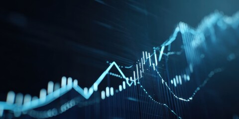 Economic Indicators Line Graphs on Abstract Background