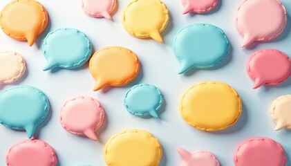 Fototapeta premium Seamless pastel speech bubble wallpaper pattern , design, playful, fabric