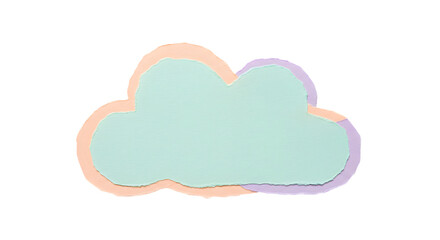 Pastel cloud cutout on black background