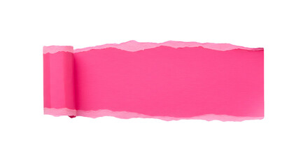 Torn pink paper on black background