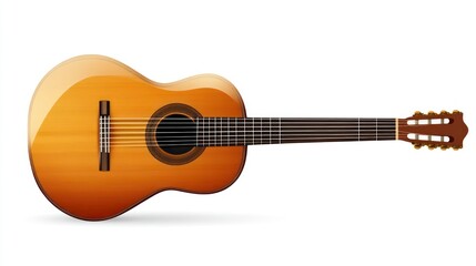 Classical Guitar with Warm Wooden Finish Ideal for Music Art and Design Projects