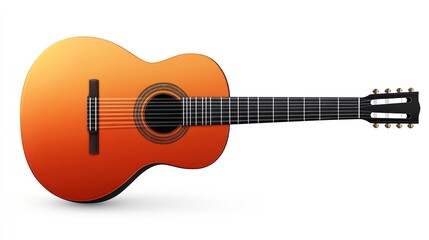 Classical Guitar with Warm Orange Finish Ideal for Music Art and Design Projects