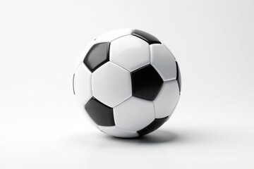Obraz premium New, pristine white football, isolated white backdrop, unblemished, competition