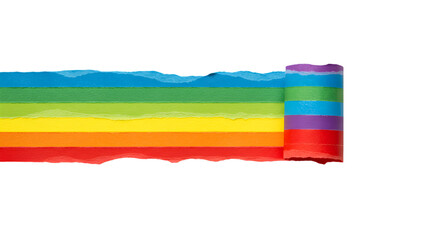 Rainbow colored roll of material