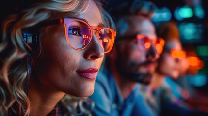 Futuristic digital marketing team exploring buyer personas to optimize SEM campaigns and create compelling content