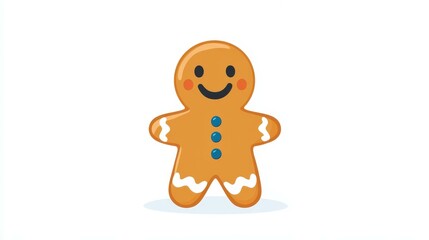 Obraz premium A cute Halloween gingerbread man cartoon sits on a white background, capturing the festive spirit in a charming way.