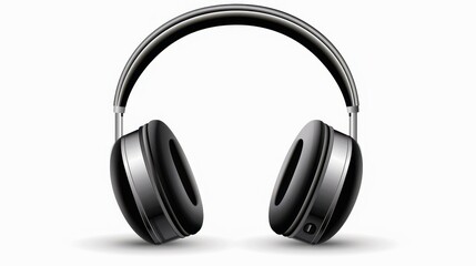 Sleek black headphones stand out against a white backdrop, perfect for showcasing audio tech in a modern way.