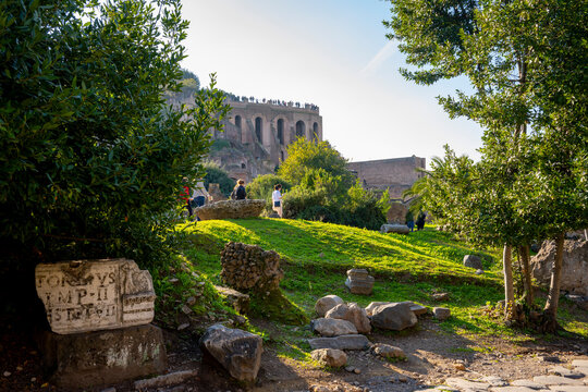 The Temple of Castor and Pollux was an ancient temple in the Roman Forum, Rome, Central Italy. It was originally built in gratitude for victory at the Battle of Lake Regillus. Castor and Pollux were t