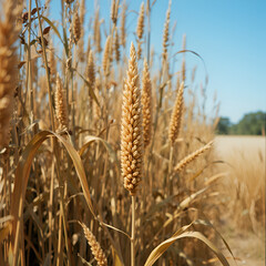 Vertical shot of sorghum (Sorghum bicolor) on a sunny day