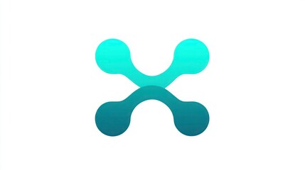 Abstract Teal and Turquoise Logo Design with Modern Minimalist Style for Branding and Marketin
