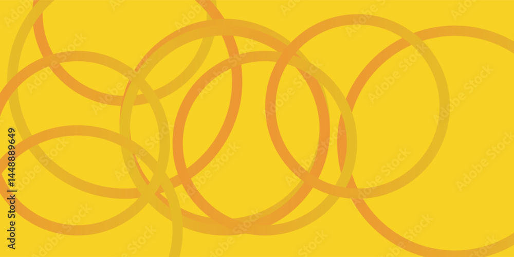 Poster abstract gradient orange and yellow circles geometric shape background. modern simple overlapping ci